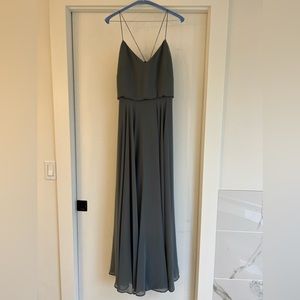 Jenny Yoo Long Bridesmaid Dress Inesse - Denmark Blue